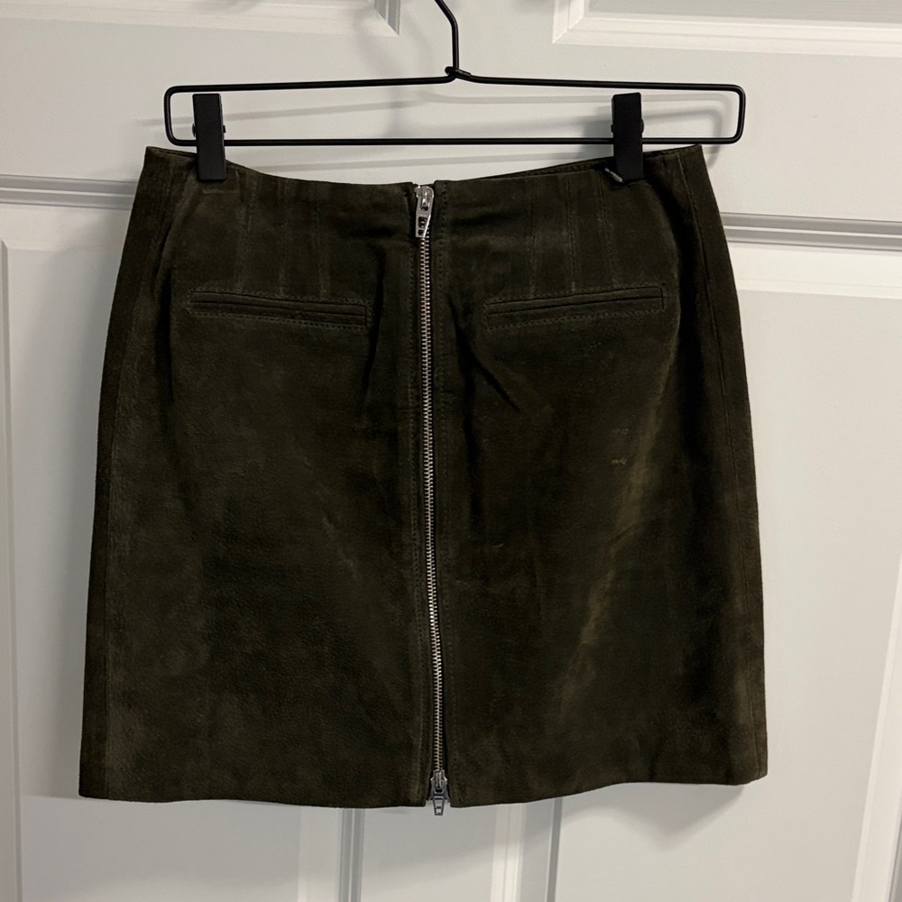 Blank NYC Dark Green Suede Mini Skirt